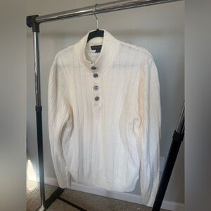 Brooks Brothers Sweater Mens XL 1/4 Button Linen Cotton blend